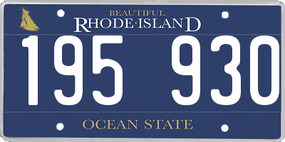 RI license plate 195930