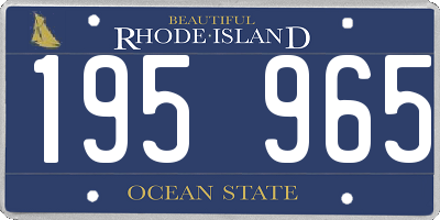 RI license plate 195965