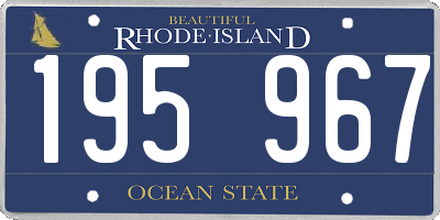 RI license plate 195967
