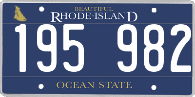 RI license plate 195982