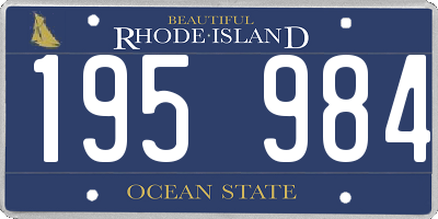 RI license plate 195984
