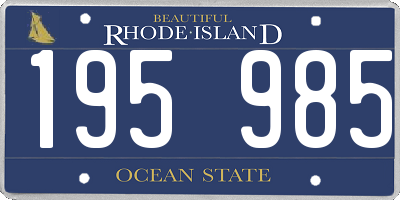 RI license plate 195985
