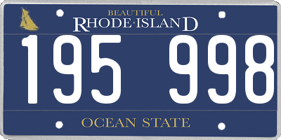 RI license plate 195998