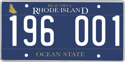 RI license plate 196001