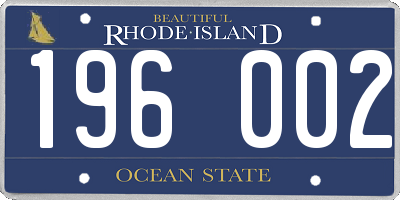 RI license plate 196002