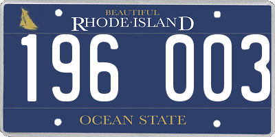 RI license plate 196003