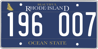 RI license plate 196007