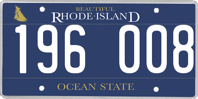 RI license plate 196008