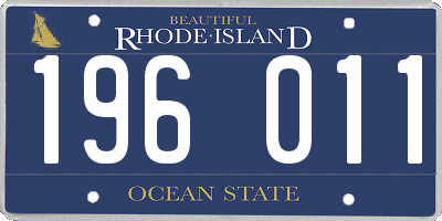 RI license plate 196011