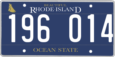 RI license plate 196014