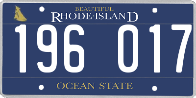 RI license plate 196017