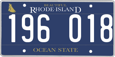 RI license plate 196018