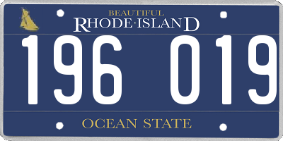 RI license plate 196019