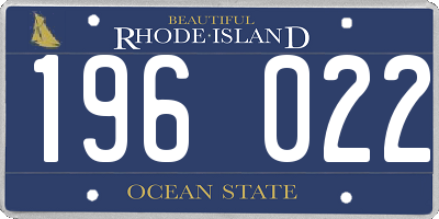 RI license plate 196022