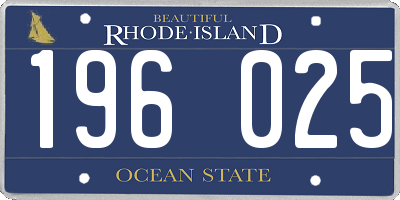 RI license plate 196025