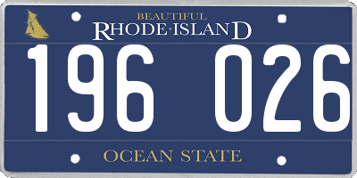 RI license plate 196026