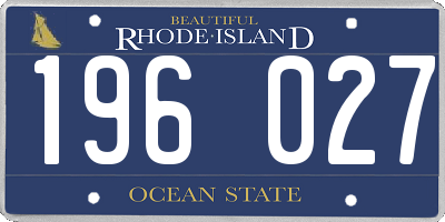 RI license plate 196027