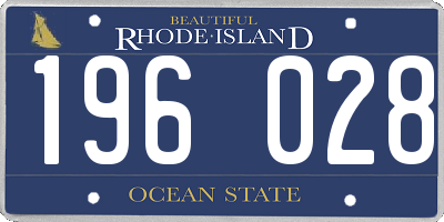 RI license plate 196028