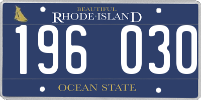 RI license plate 196030