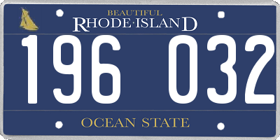 RI license plate 196032