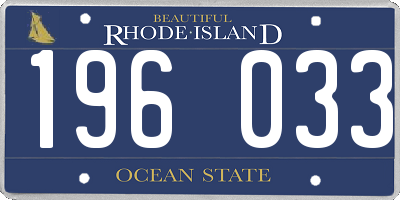 RI license plate 196033