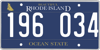 RI license plate 196034