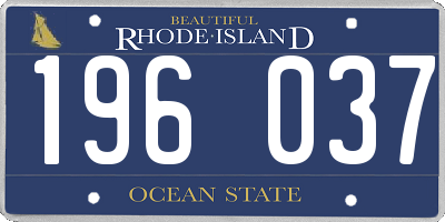 RI license plate 196037