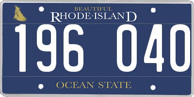 RI license plate 196040