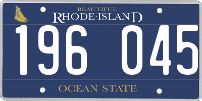 RI license plate 196045