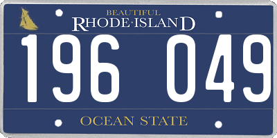 RI license plate 196049