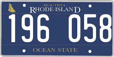 RI license plate 196058