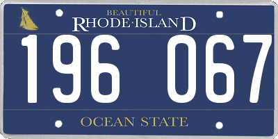 RI license plate 196067