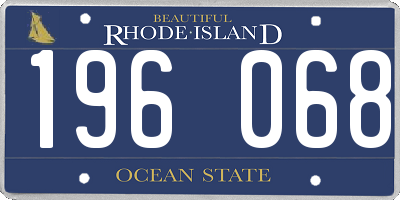 RI license plate 196068