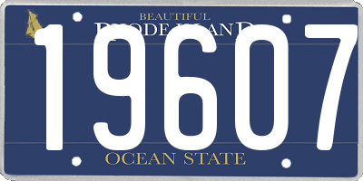 RI license plate 19607