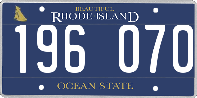 RI license plate 196070