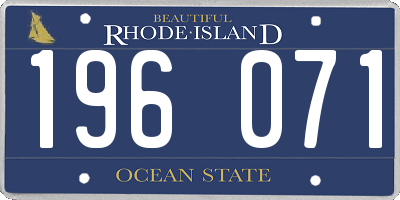 RI license plate 196071