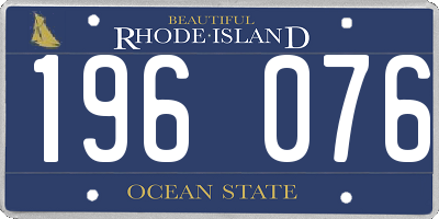 RI license plate 196076