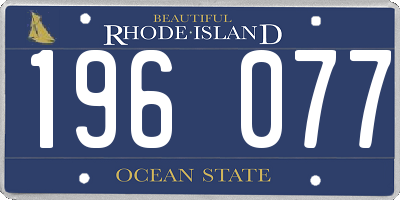 RI license plate 196077