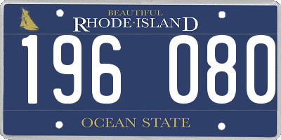 RI license plate 196080