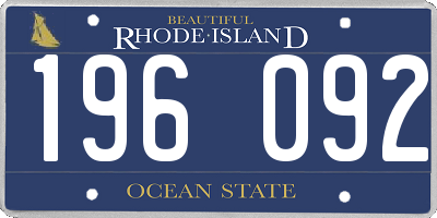 RI license plate 196092