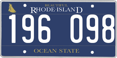 RI license plate 196098