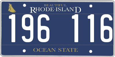 RI license plate 196116