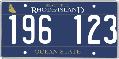 RI license plate 196123
