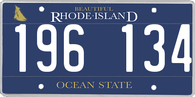 RI license plate 196134