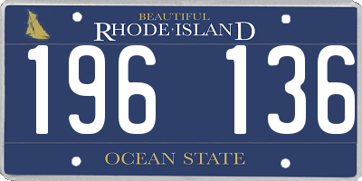 RI license plate 196136