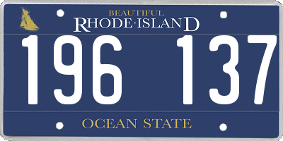 RI license plate 196137