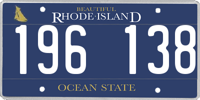 RI license plate 196138