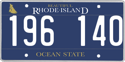 RI license plate 196140