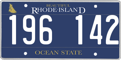RI license plate 196142