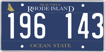 RI license plate 196143